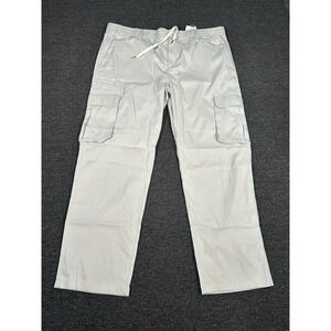 NWT Flexrover Men's Lightweight Cargo Pants 4XL Gray Pull On Drawstrings Elastic